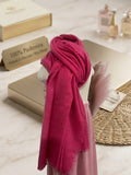 100% Pure Pashmina Felted Shawl – Vibrant Pink (90 cm × 190 cm)